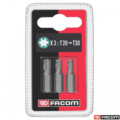 EX12.J3 FACOM 25MM T20-25-30 1/4' ΣΕΤ 3 ΜΥΤΕΣ ΓΙΑ ΒΙΔΕΣ TORX