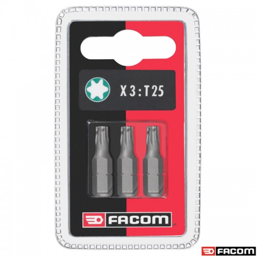 EX115.J3 FACOM 25MM T15 1/4' ΣΕΤ 3 ΜΥΤΕΣ ΓΙΑ ΒΙΔΕΣ TORX