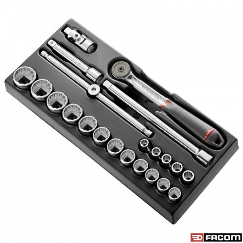 MOD.S161-212U FACOM ΣΥΛΛΟΓΗ 22 ΕΡΓΑΛΕΙΩΝ 1/2' ΚΑΡΥΔΑΚΙΑ 12ΓΩΝΑ ΣΕ ΙΝΤΣΕΣ S.161B