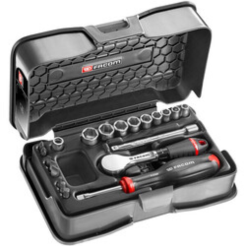 ΣΥΛΟΓΗ ΚΑΣΤΑΝΙΑ 1/4' SOCKET SET 6PT MM R.181 21 ΤΕΜΑΧΙΩΝ FACOM R.181-4P6