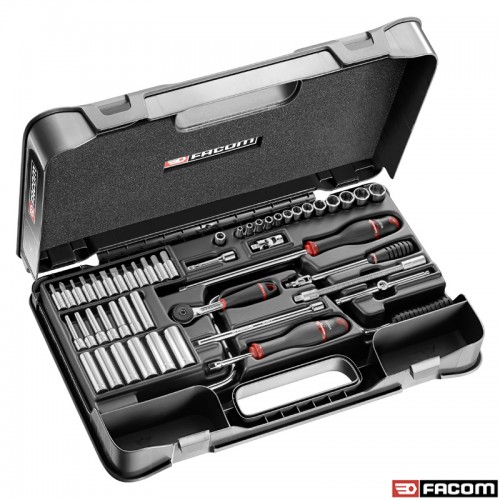 R.450BP FACOM 1/4' ΣΕΤ 61 ΕΡΓΑΛΕΙΩΝ ΜΕ ΚΑΡΥΔΑΚΙΑ 3.2-14ΜΜ & ΜΑΚΡΙΑ 3.2-14ΜΜ 6ΓΩΝΑ ΜΕΤΡΙΚΑ & ΚΑΣΤΑΝΙΑ R.161B & ΜΥΤΕΣ