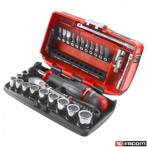 RL.NANO112 FACOM 1/4' ΣΕΤ 27 ΕΡΓΑΛΕΙΩΝ ΜΕ ΚΑΡΥΔΑΚΙΑ 12ΓΩΝΑ ΜΕΤΡΙΚΑ 5-14ΜΜ & ΜΥΤΕΣ ΣΕ ΘΗΚΗ