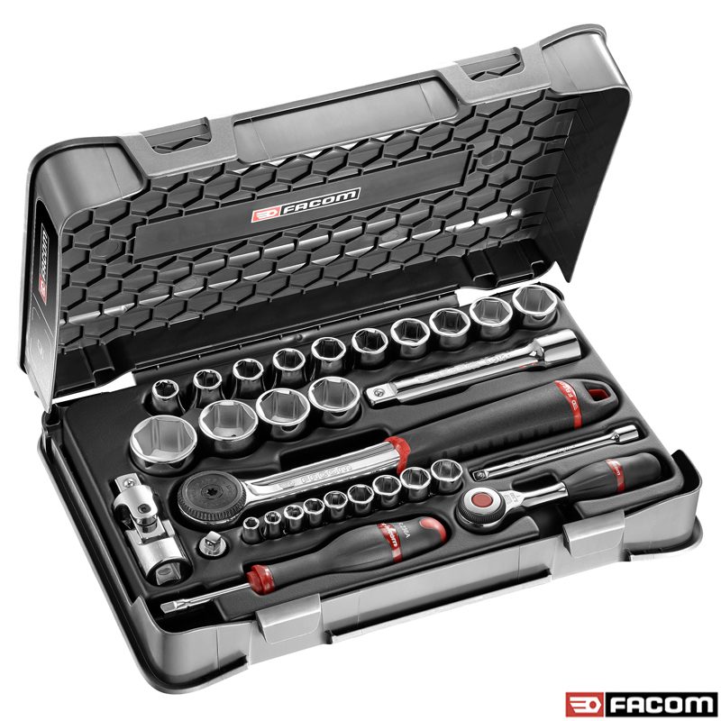RS.360-1 FACOM 1/4' & 1/2' ΣΕΤ 31 ΕΡΓΑΛΕΙΩΝ ΜΕ ΚΑΡΥΔΑΚΙΑ 6ΓΩΝΑ ΜΕΤΡΙΚΑ 1/4